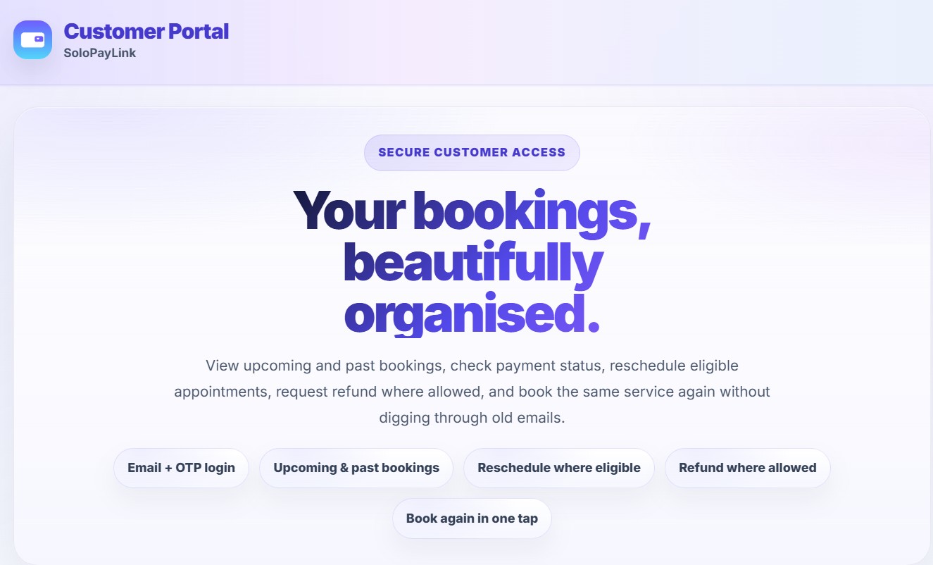 SoloPayLink customer Portal-solopay.link/my